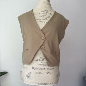 Brown button front vest